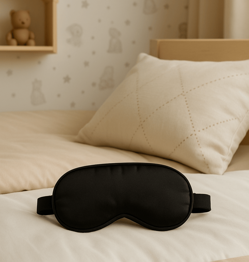 Laadukas musta unimaski lapselle. Ihanan pehmeä, auttaa lastasi nukahtamaan nopeammin, vähentää yöheräilyä sekä liian varhaista heräämistä.