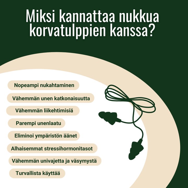 Miksi kannattaa nukkua korvatulppien kanssa?.